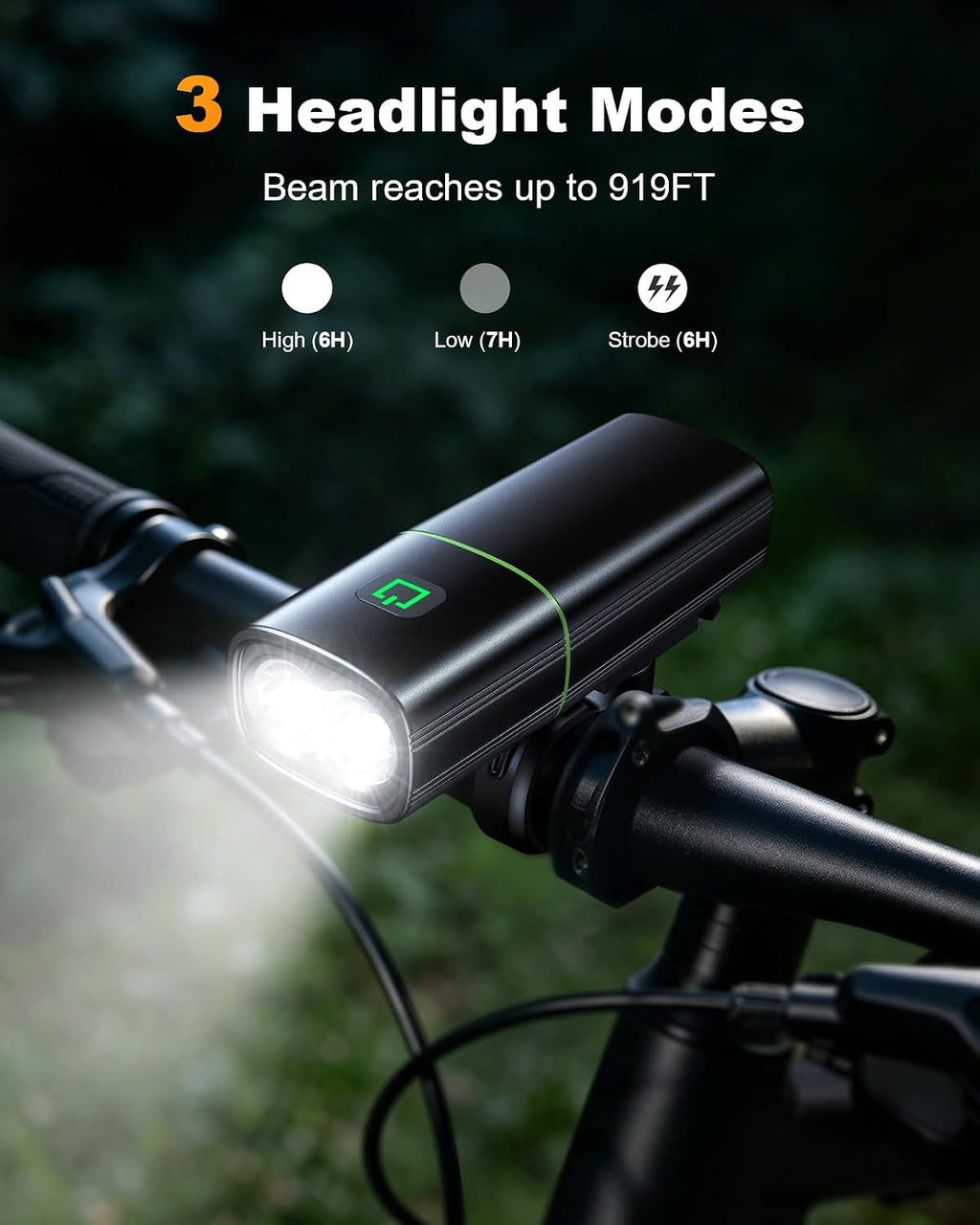 3 standen koplamp fietsverlichting 280 meter bereik