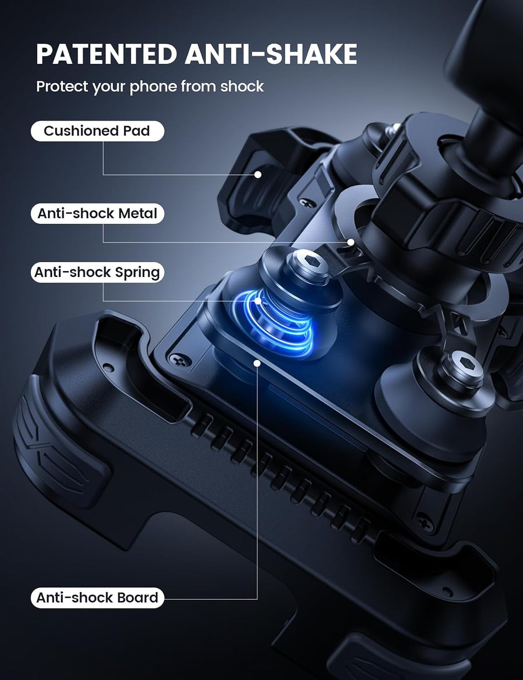 Grip-Call fiets telefoonhouder met anti-trilling demping