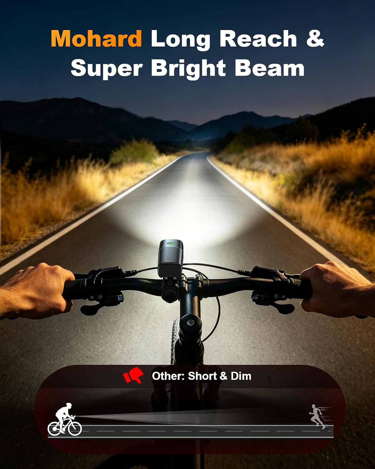 Brede lichtbundel fietslamp vergelijking