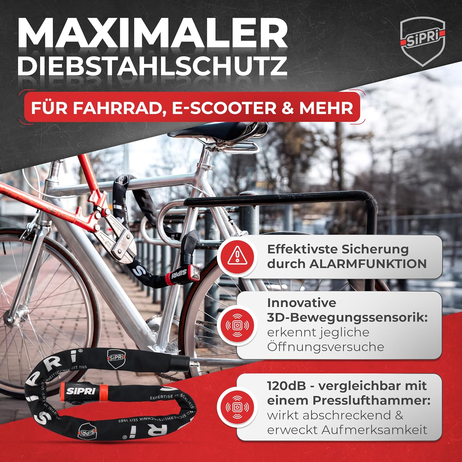 Fietsalarm met bewegingssensor op e-bike